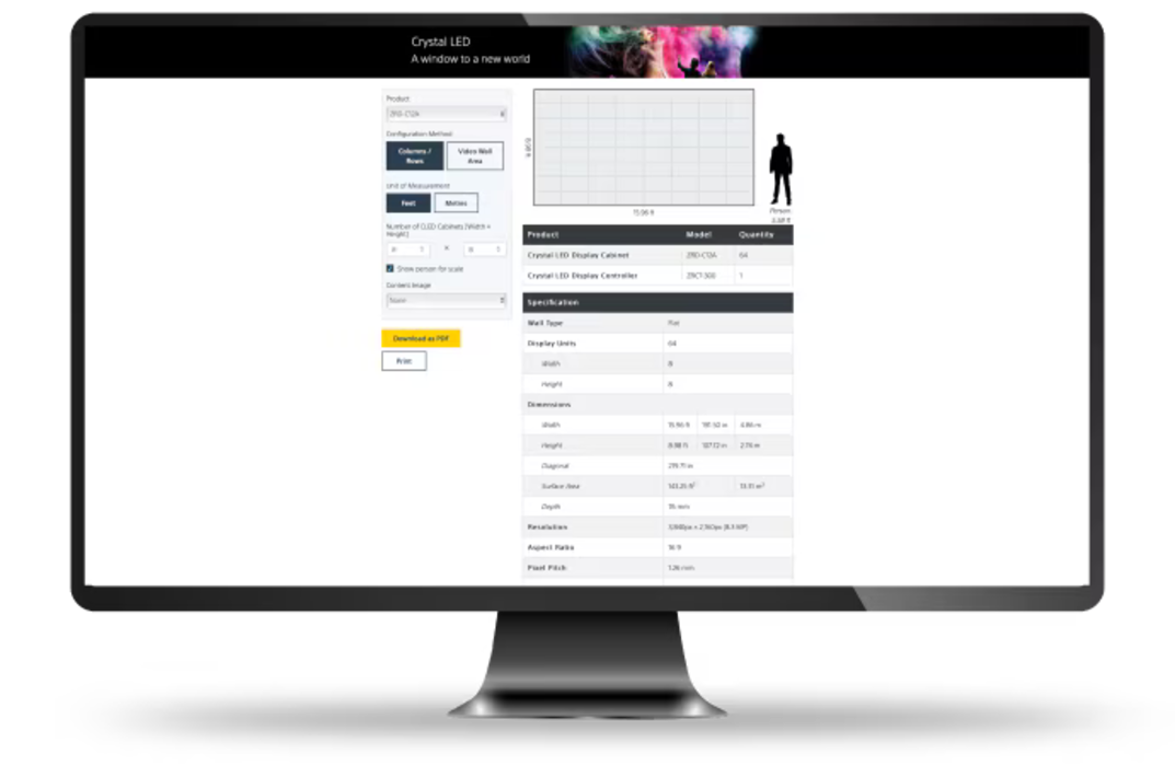 Mock up of a Desktop with the Software to Control the LED-Wall Content